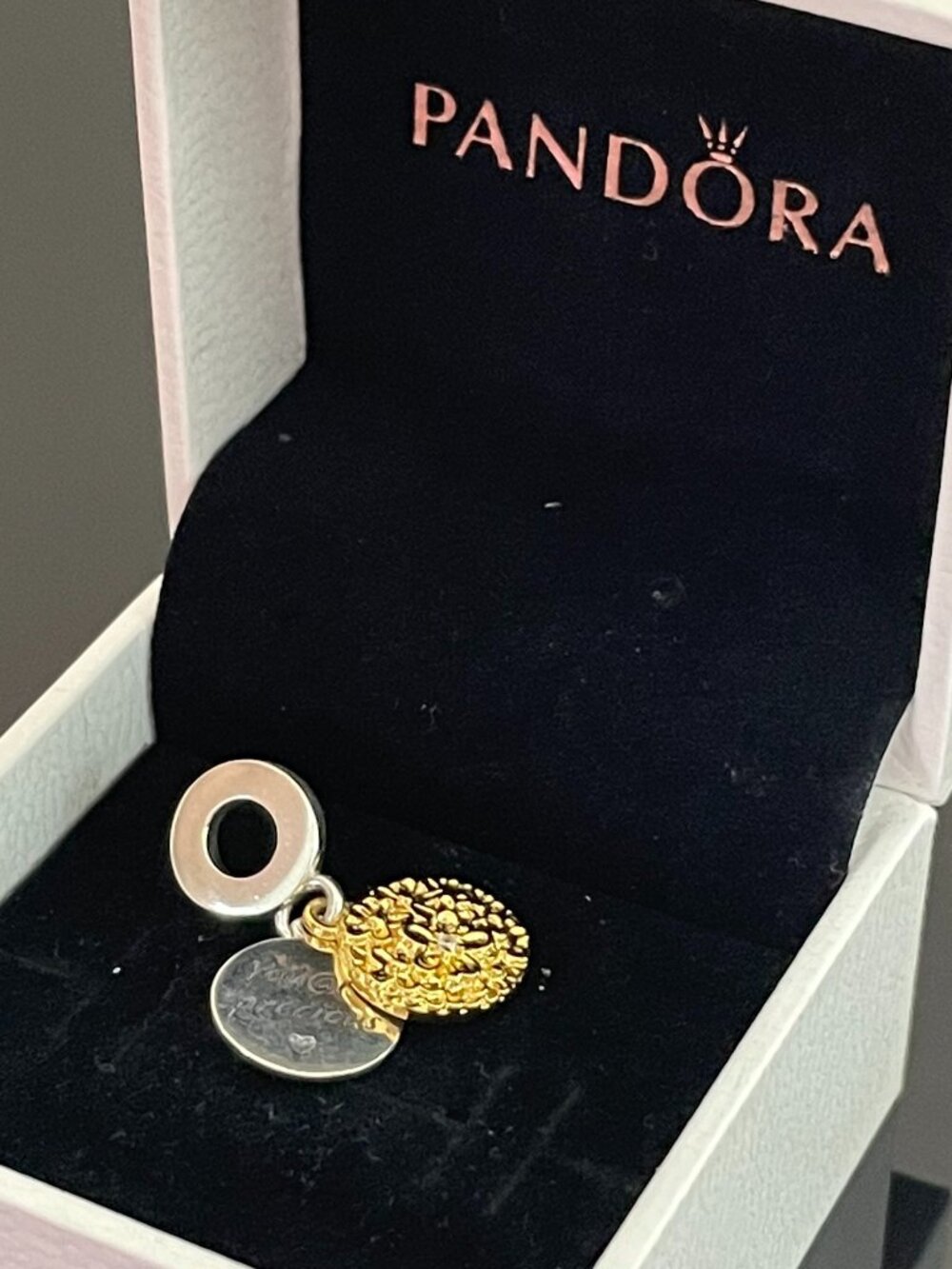 Authentic Pandora Double Charm you are precious Charm Gold Flower